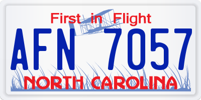 NC license plate AFN7057