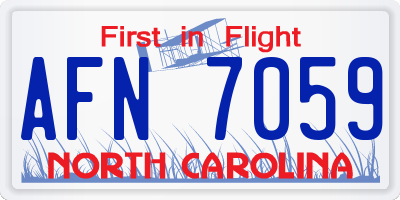 NC license plate AFN7059