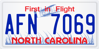 NC license plate AFN7069