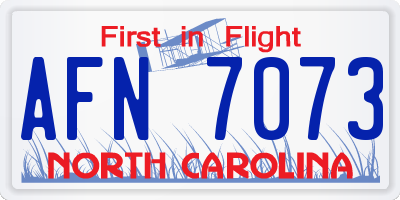 NC license plate AFN7073