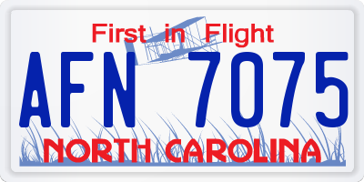 NC license plate AFN7075
