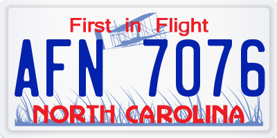 NC license plate AFN7076