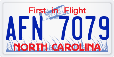 NC license plate AFN7079