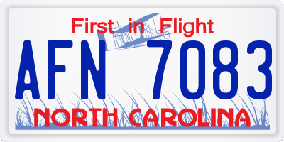 NC license plate AFN7083