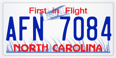 NC license plate AFN7084