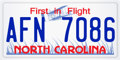 NC license plate AFN7086