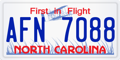 NC license plate AFN7088