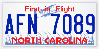 NC license plate AFN7089