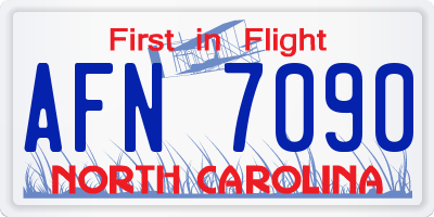 NC license plate AFN7090