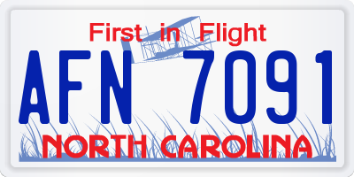 NC license plate AFN7091