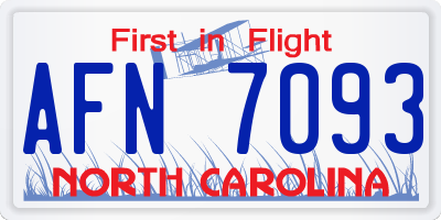 NC license plate AFN7093