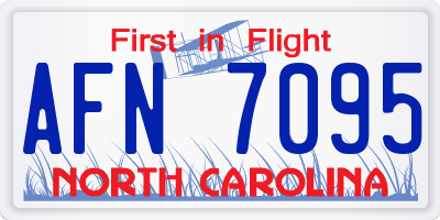 NC license plate AFN7095