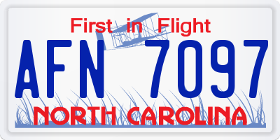 NC license plate AFN7097