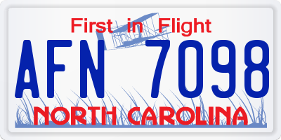NC license plate AFN7098