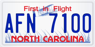 NC license plate AFN7100
