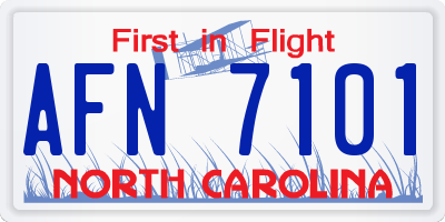 NC license plate AFN7101