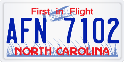NC license plate AFN7102