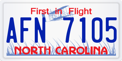 NC license plate AFN7105