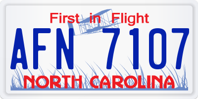 NC license plate AFN7107