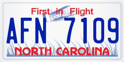 NC license plate AFN7109