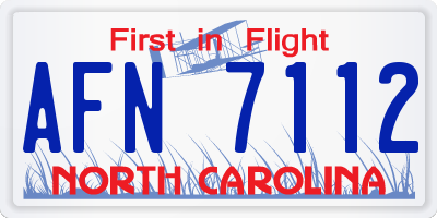 NC license plate AFN7112