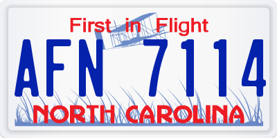 NC license plate AFN7114