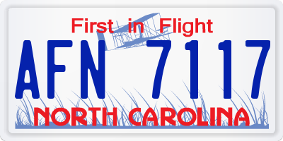 NC license plate AFN7117