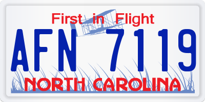 NC license plate AFN7119