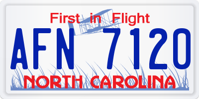 NC license plate AFN7120