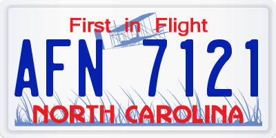 NC license plate AFN7121