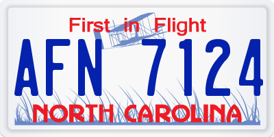 NC license plate AFN7124
