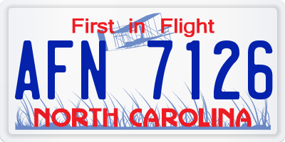 NC license plate AFN7126