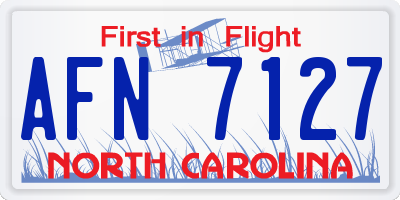 NC license plate AFN7127