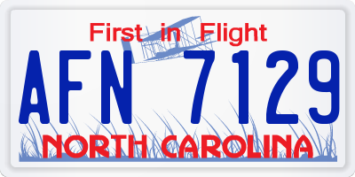 NC license plate AFN7129