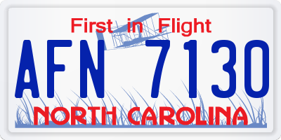 NC license plate AFN7130