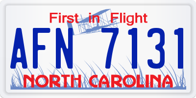NC license plate AFN7131