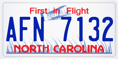 NC license plate AFN7132