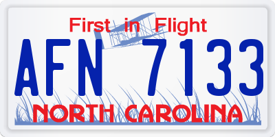 NC license plate AFN7133