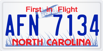 NC license plate AFN7134