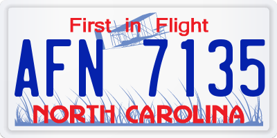 NC license plate AFN7135