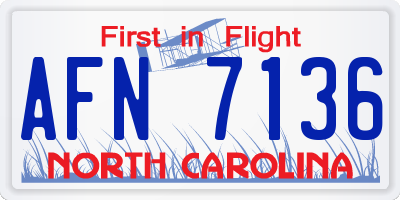 NC license plate AFN7136