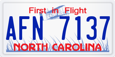 NC license plate AFN7137