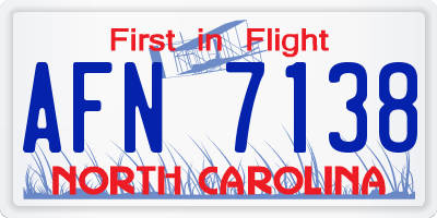 NC license plate AFN7138