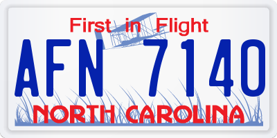 NC license plate AFN7140
