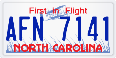 NC license plate AFN7141