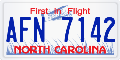 NC license plate AFN7142