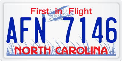 NC license plate AFN7146