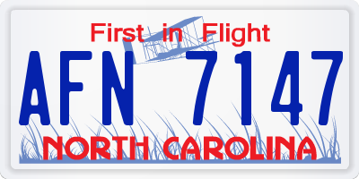 NC license plate AFN7147