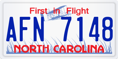 NC license plate AFN7148