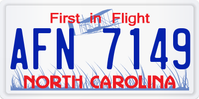 NC license plate AFN7149